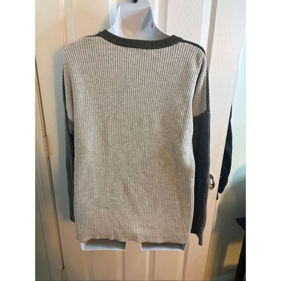 Madewell Crewneck Sweater. Green and light gray. Size XL - Picture 6 of 6